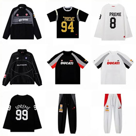 Supreme DUCATI joint SOCCER JERSEY Logo letter print loose short-sleeved football T-shirt-2792  